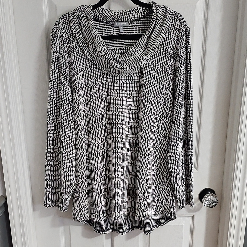 Habitat Black and White Cowl Neck Tunic